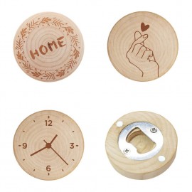 Logo Branded Wooden Beer Opener Fridge Magnets