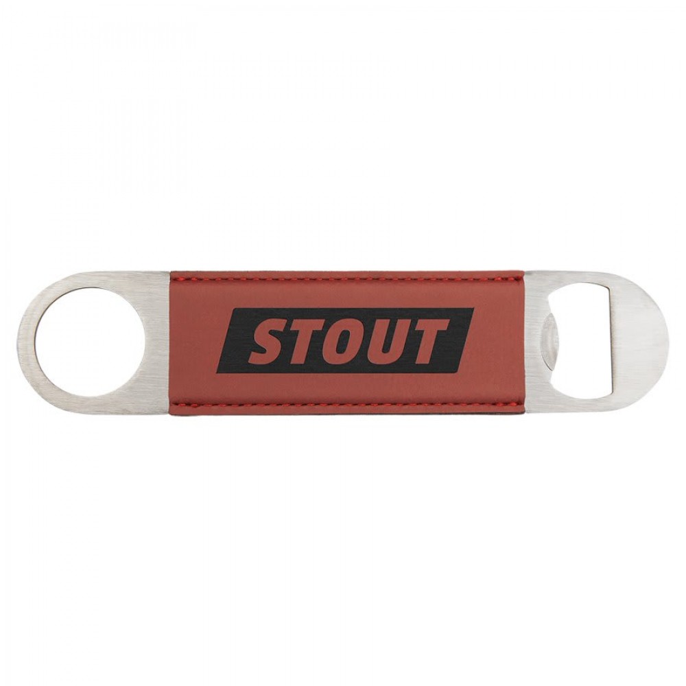 Leatherette Bottle Opener - BTTL05-11D with Logo