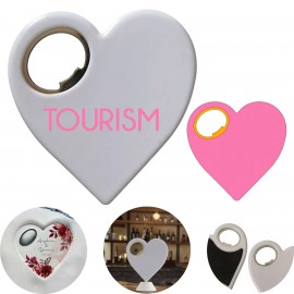 Elegant Heart-Shaped Coaster Opener with Logo