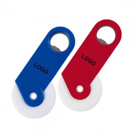 Logo Branded Plastic Pizza Cutter w/Bottle Opener