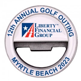 Golf Challenge Coin Bottle Opener with Ball Marker with Logo  Golf Challenge Coin Bottle Opener with Ball Marker with Logo