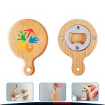Round Wooden Magnet Bottle Opener with Logo
