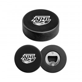 Hockey Puck Bottle Opener with Logo