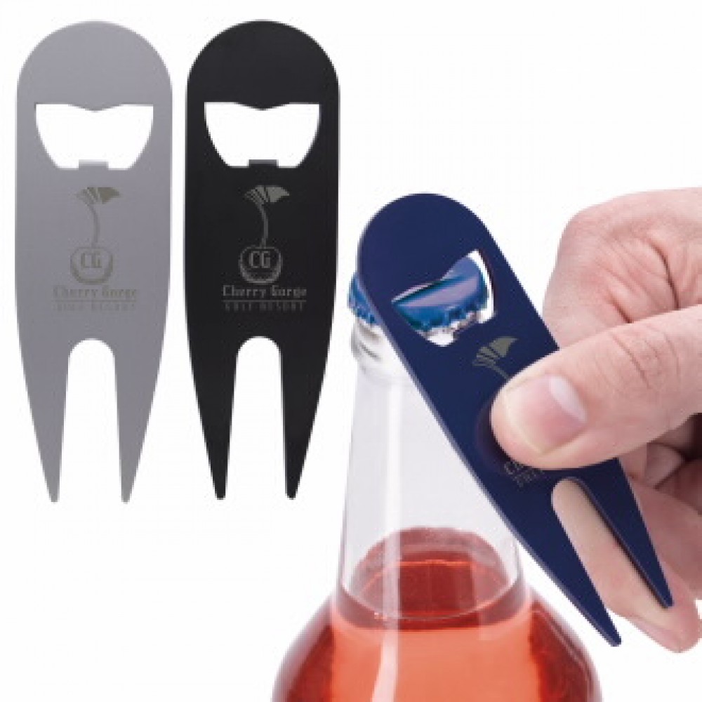 Custom Imprinted Good Value Modern Divot Tool w/Bottle Opener Custom Imprinted Good Value Modern Divot Tool w/Bottle Opener