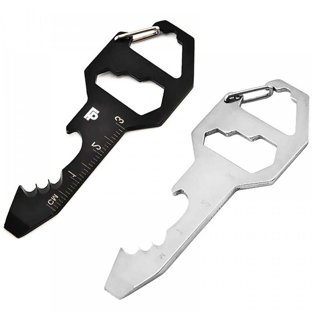 7-in-1 Stainless Steel Key Shaped Multi-tool Pocket Tools Custom Imprinted 7-in-1 Stainless Steel Key Shaped Multi-tool Pocket Tools Custom Imprinted