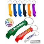 Personalized Union Printed - Aluminum Beer Bottle Opener with Keychain - Full Color Print