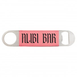 Pink Leatherette Bottle Opener with Logo