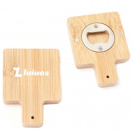 Magnetic Bamboo Square Opener with Logo