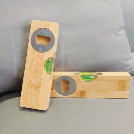 Bamboo Level w/Bottle Opener with Logo