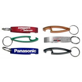 Jumbo Size Eye Shape Aluminum Bottle Opener w/ Key Ring with Logo