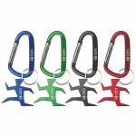 Runner Shape Aluminum Bottle Opener w/Split Key Ring & 7 Cm Carabiner with Logo