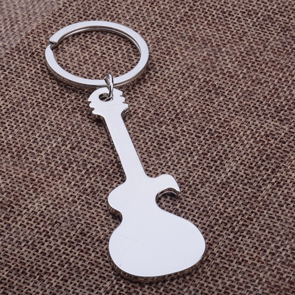 Guitar Shaped Bottle Opener Key Chain with Logo