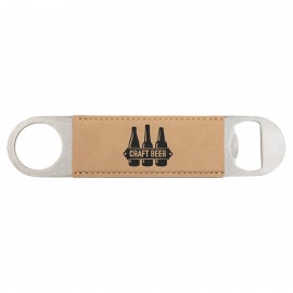 Light Brown Leatherette Bottle Opener with Logo  Light Brown Leatherette Bottle Opener with Logo