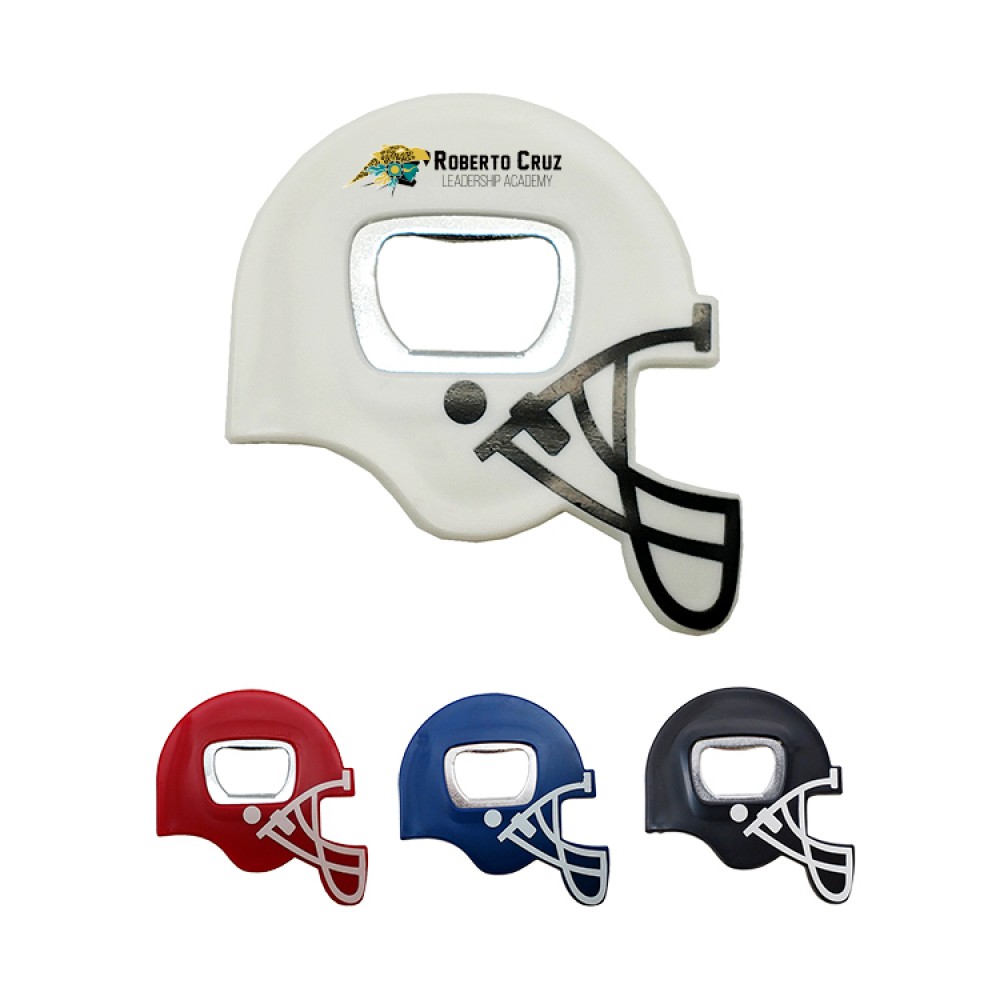Football Helmet Bottle Opener with digital full color process with Logo
