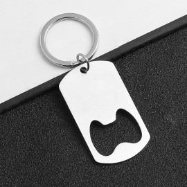 Primal Stainless Steel Brushed Functional Bottle Opener Key Chain with Logo