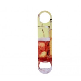 Customized Paddle Shaped Bottle Opener with Key Loop