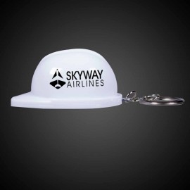 Custom White Plastic Construction Hat Bottle Opener Key Chain  Custom White Plastic Construction Hat Bottle Opener Key Chain