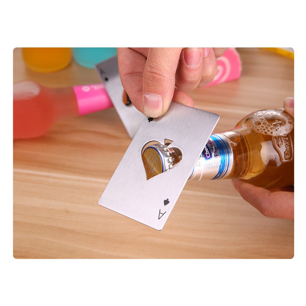 Poker Card Stainless Steel Bottle Opener with Logo