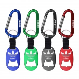 Jumbo Size Oval Shape Bottle Opener w/Strap & 7 Cm Carabiner with Logo