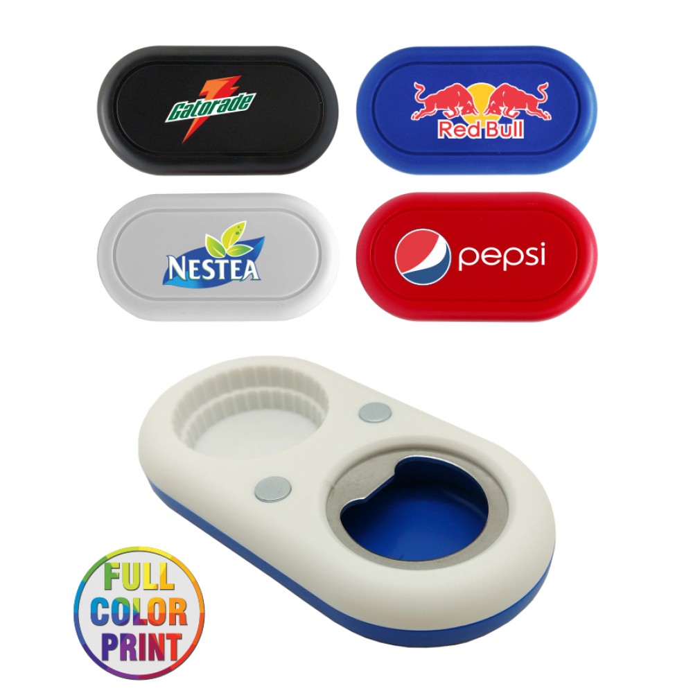 2-in-1 Magnet Bottle Opener 2-in-1 Magnet Bottle Opener - Full Color with Logo