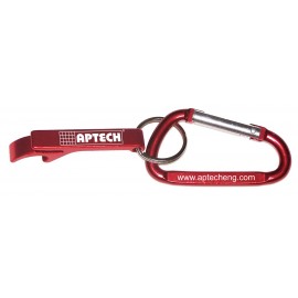 Logo Branded Deluxe Plain Can and Bottle Opener w/ Key Ring & Carabiner