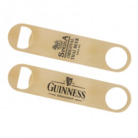 Personalized Paddle Style Brushed Gold Bottle Opener  Personalized Paddle Style Brushed Gold Bottle Opener