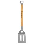 Custom 19 1/4" Bamboo Barbecue Spatula with Bottle Opener