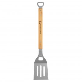 Custom 19 1/4" Bamboo Barbecue Spatula with Bottle Opener