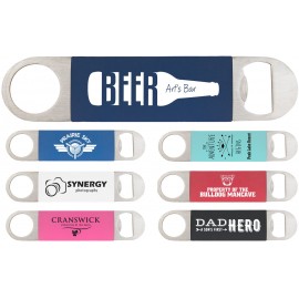 1 1/2" x 7" Bottle Opener with Silicone Grip with Logo  1 1/2" x 7" Bottle Opener with Silicone Grip with Logo