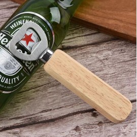 Natural Wood Bottle Opener with Logo