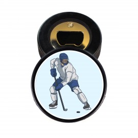 Custom Printed Hockey Puck Bottle Opener with Logo