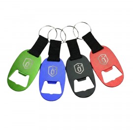 Logo Branded Aluminum Webbing Strap Bottle Opener Key Ring