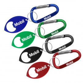Football Shaped Bottle Opener With Key Ring & Carabiner with Logo