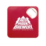 Custom Printed Red Coaster with Bottle Opener