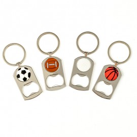 Sports Ball Bottle Opener Keychain with Logo