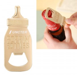 Logo Branded Baby's Bottle Shape Metal Bottle Opener