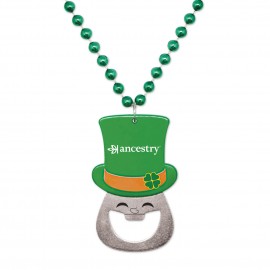 Leprechaun Bottle Opener Medallion Beads with Logo  Leprechaun Bottle Opener Medallion Beads with Logo