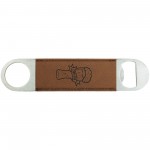 Custom Printed 1.5x7" Dark Brown Leatherette Bottle Opener