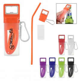 Custom Printed Pop And Sip Bottle Opener Straw Kit