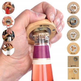 Personalized Bamboo Bottle Opener with Coaster Function