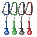 Personalized Guitar Shaped Bottle Opener with Key Chain & Carabiner