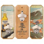 Emerson Bamboo Plaque Wall Mounted Bottle Opener with Logo