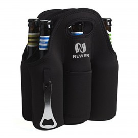 Customized Insulated Neoprene Beer Wine Carrier Bag w/Opener (6 Pack)