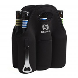Custom Insulated Neoprene Beer Wine Carrier Bag w/Opener (6 Pack)