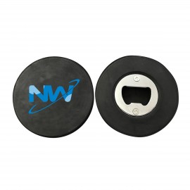 Hockey Puck Bottle Opener with Logo  Hockey Puck Bottle Opener with Logo