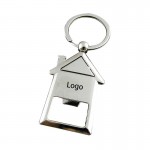 2 in 1 Mini House Metal Keychain and Bottle Opener with Logo