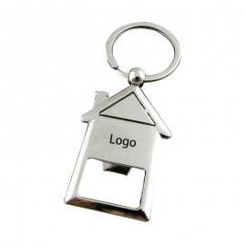 2 in 1 Mini House Metal Keychain and Bottle Opener with Logo  2 in 1 Mini House Metal Keychain and Bottle Opener with Logo