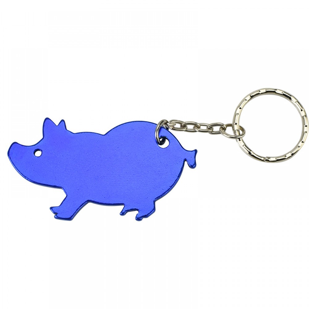 Customized Pig Bottle Opener Keychain