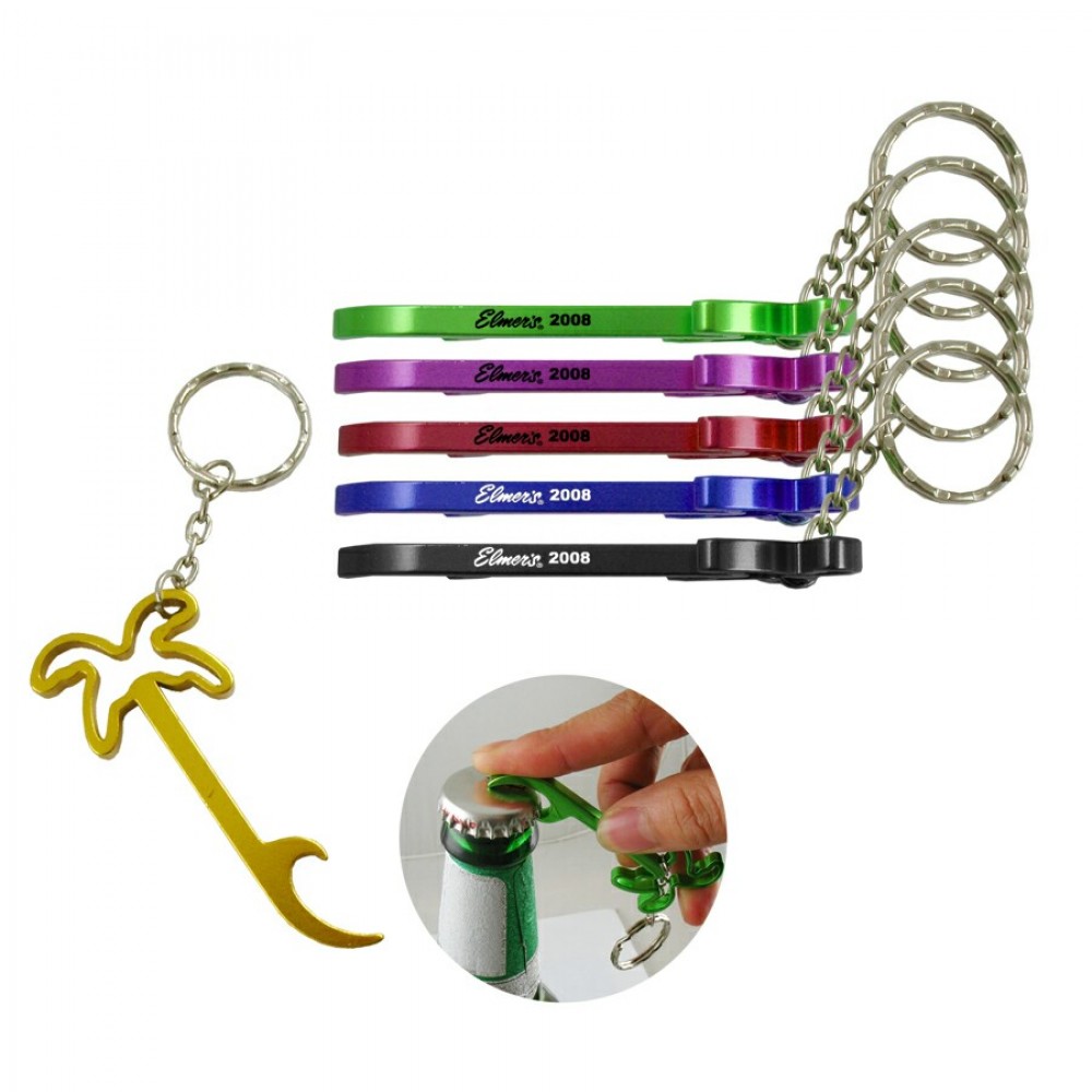 Custom Printed CoConut Palm Bottle Opener w/ Key Ring Custom Printed CoConut Palm Bottle Opener w/ Key Ring