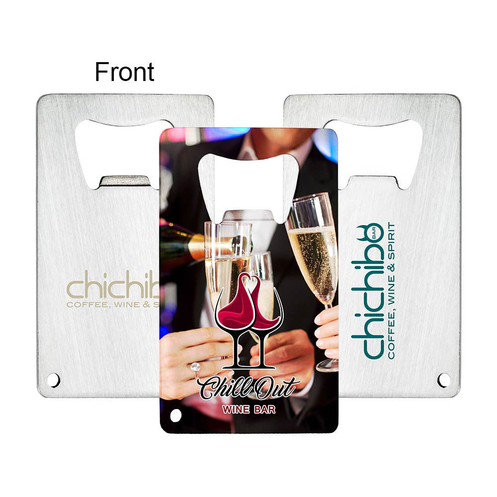 Stainless Credit Card Bottle Opener with Logo